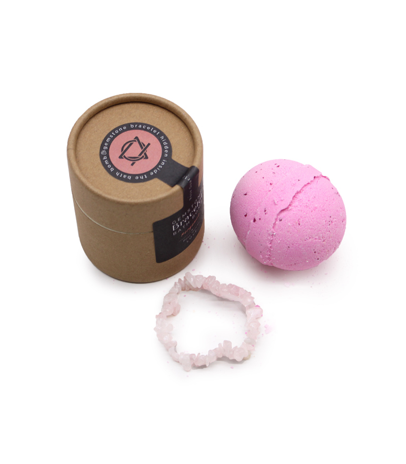 Rose Quartz Crystal Jewellery Bath Bomb