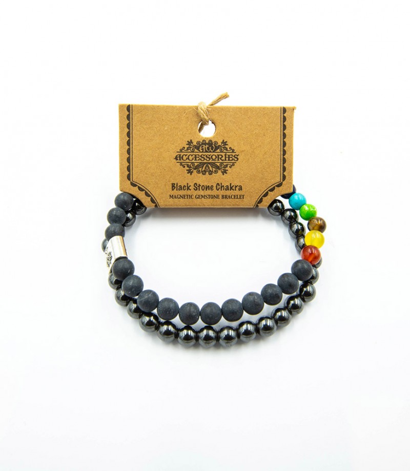 Black Stone Magnetic Chakra Bracelet