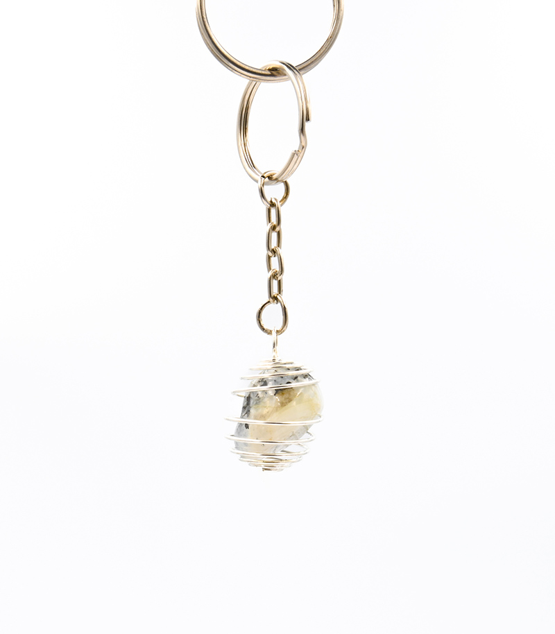 Rainbow Moonstone Spiral Keyring