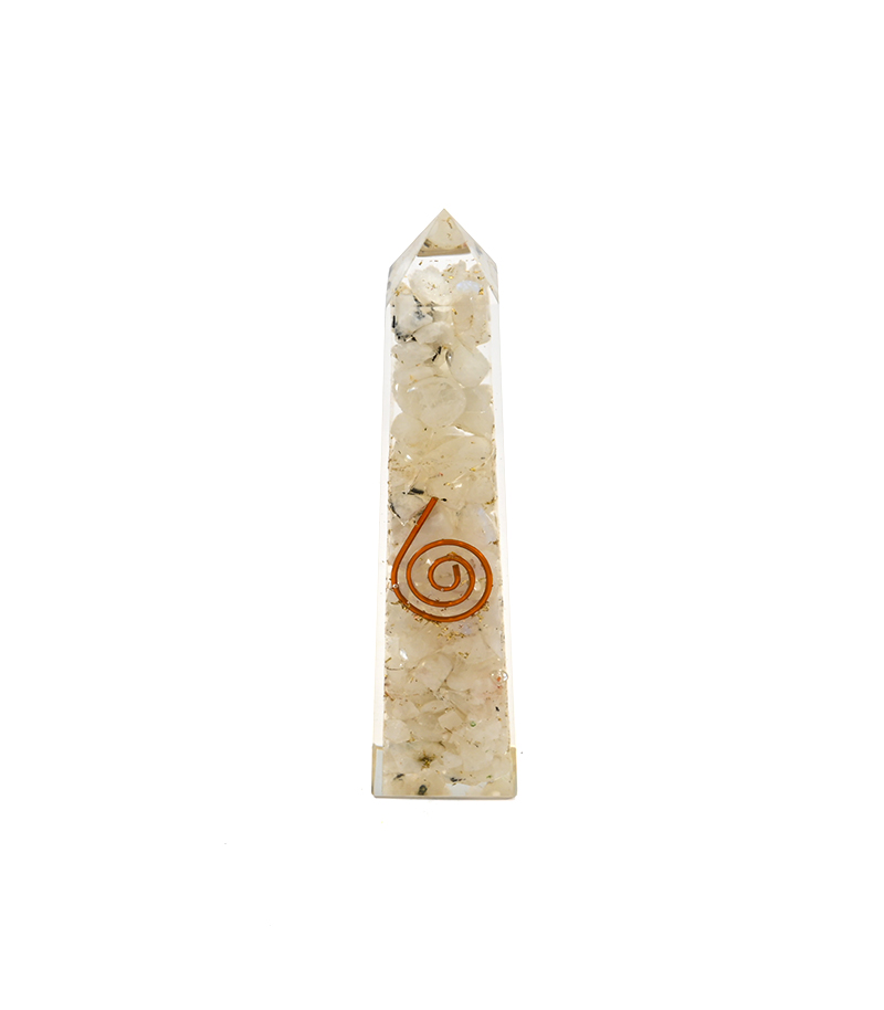 Rainbow Moonstone Orgone Obelisk