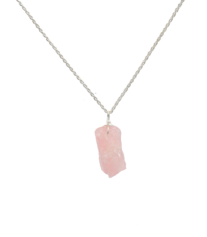 Rough Stone Rose Quartz Pendant