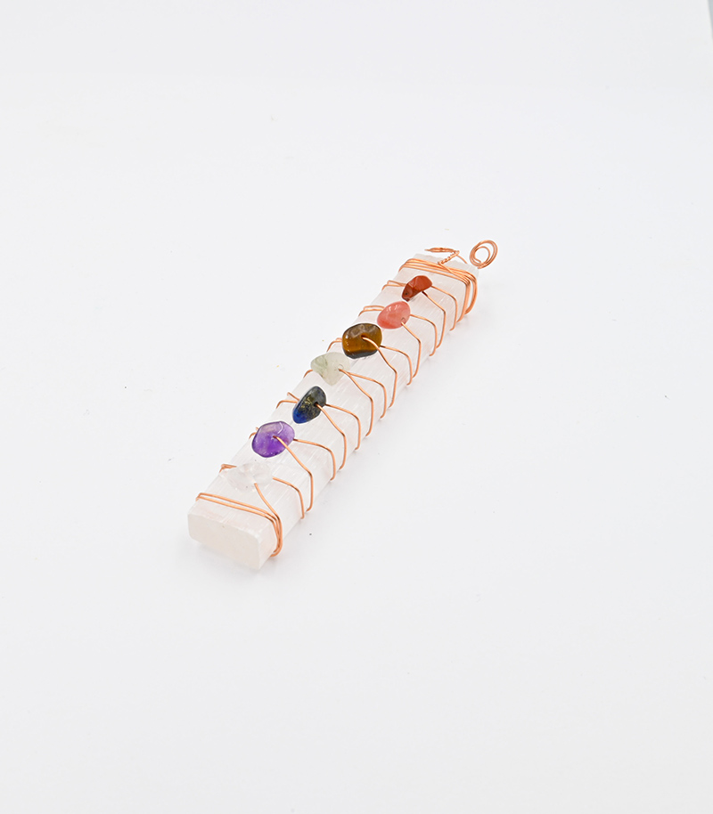 Selenite Wire Wrapped Chakra Wand