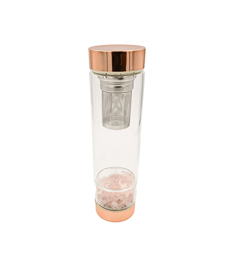 Crystal Tea Infuser Bottle - Rose Quartz