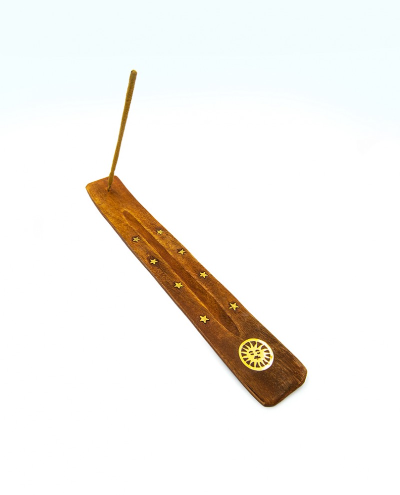 Mango wood brass inlaid ash catcher 'Sunshine'