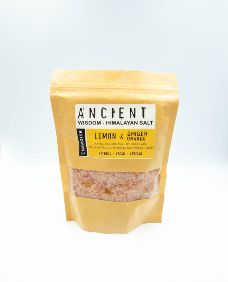 Himalayan bath salt blend - Energise - Lemon + Ginger and Orange