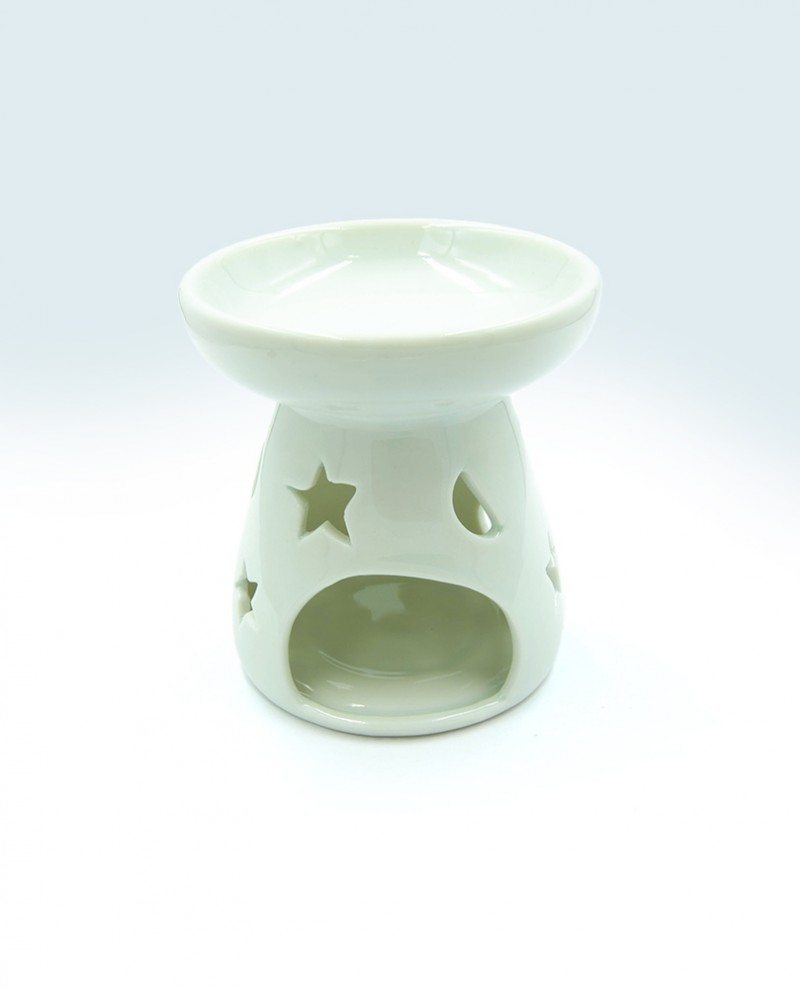 Small Classic white oil burner Moon and Stars