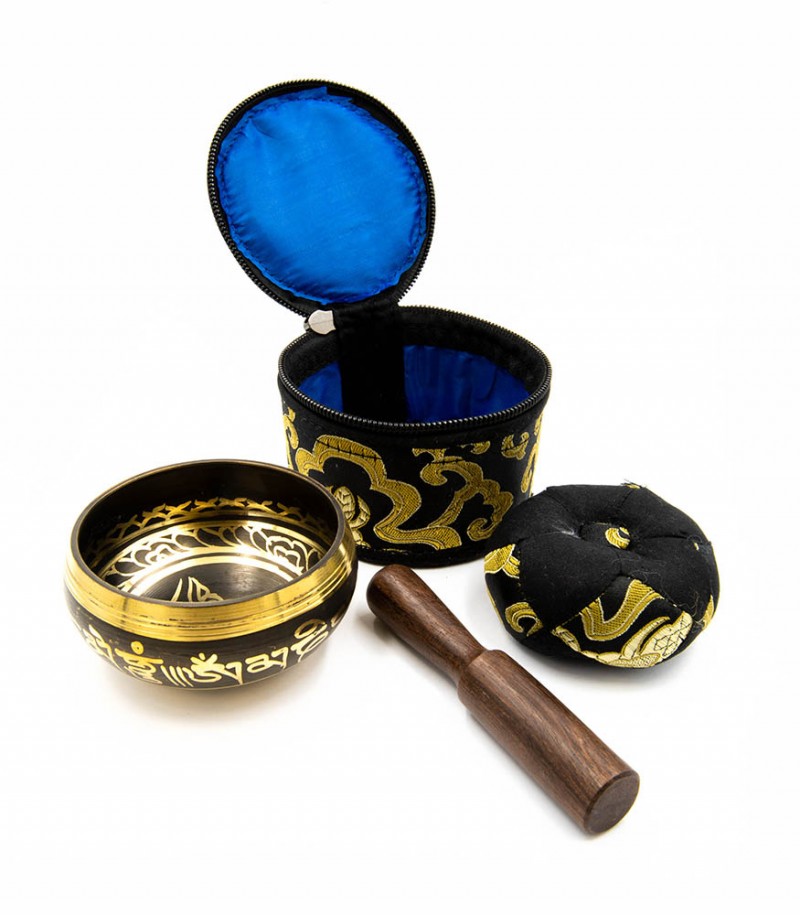 Mini Singing Bowl Gift Set Black