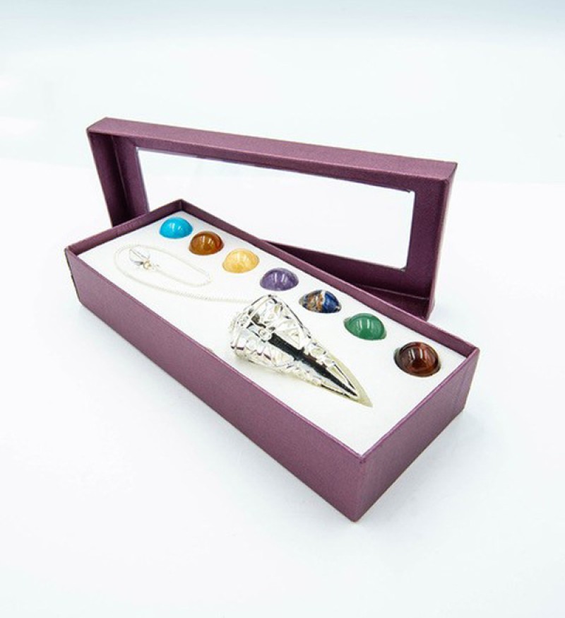 Chakra sphere pentagram cone pendulum set