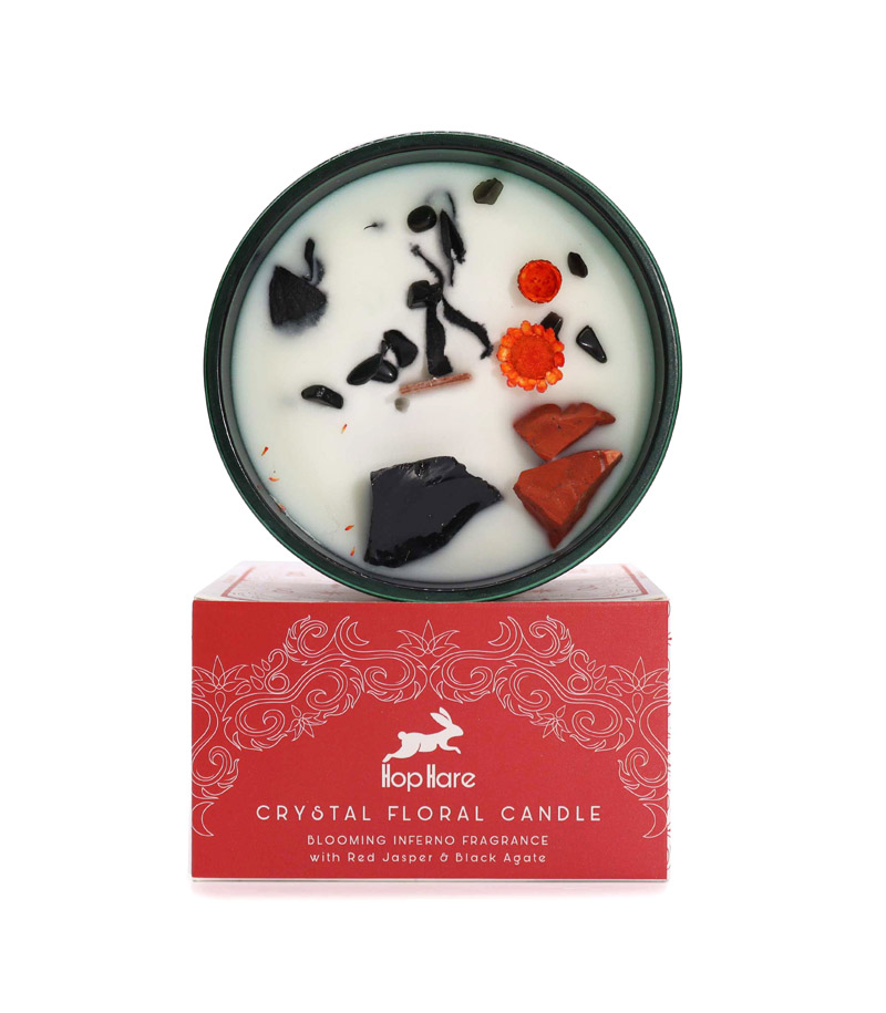 Hop Hare Crystal Magic Flower Candle - The Devil