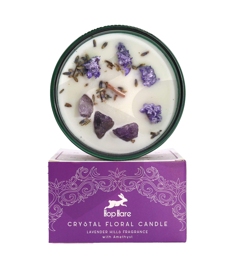 Hop Hare Crystal Magic Flower Candle - The Moon