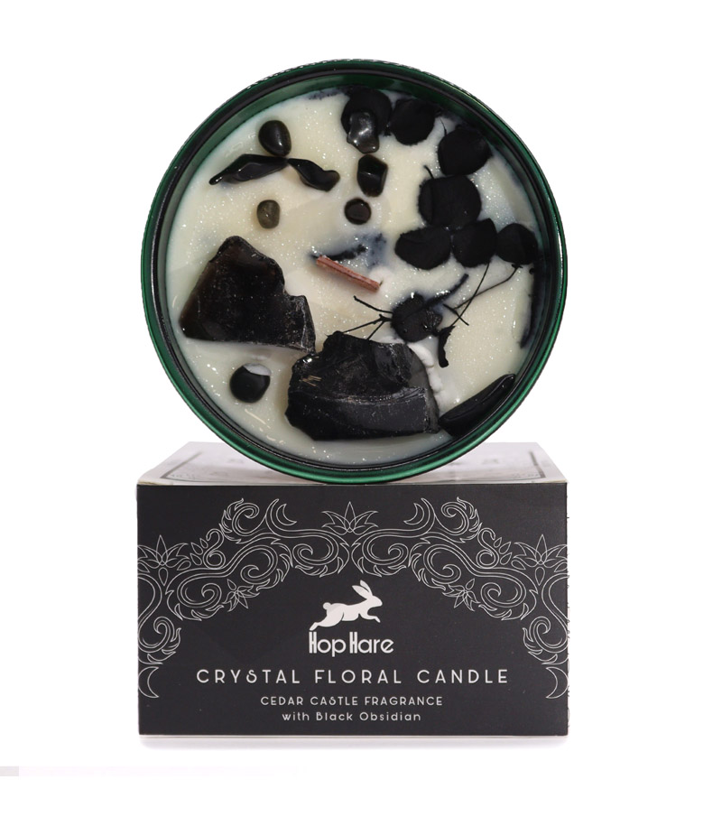 Hop Hare Crystal Magic Flower Soy Candle - The Knight of Swords
