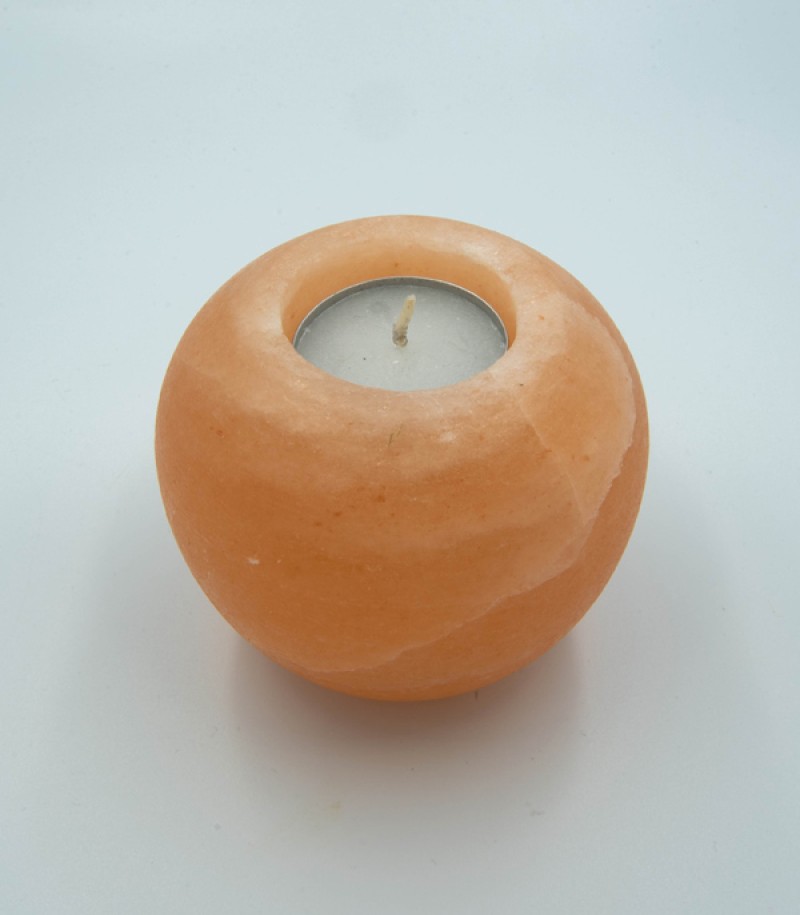 Round Himalayan  Salt Candle Holder