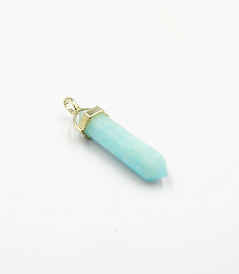 Aquamarine Double Terminated Silver Pendant