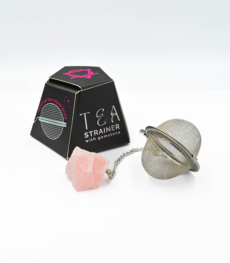 Raw Rose Quartz Tea Strainer - Love