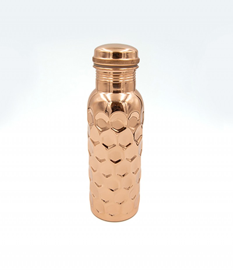 Premium Diamond Hammered Copper Water Bottle